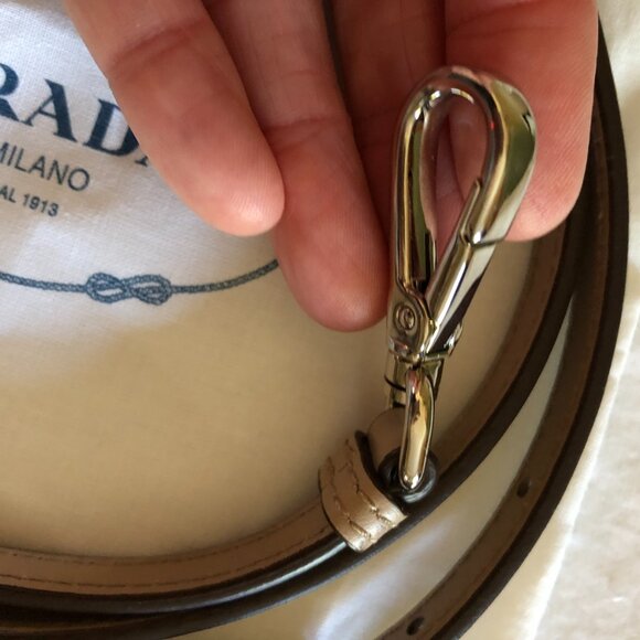 PRADA City Calfskin Braided Medium Double Bag Cammeo Beige - Picture 13 of 16